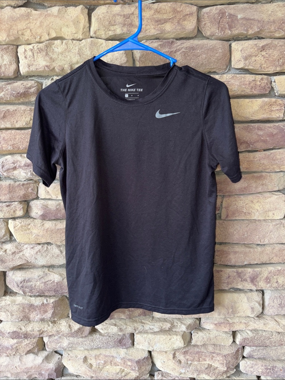 Nike Black Short Sleeve Athletic Tee with Silver Swoosh